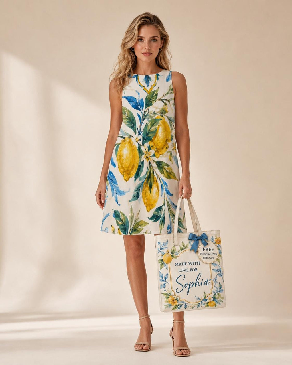 Watercolor Lemon A-Line Dress | Amalfi Pocket Vacation Dress