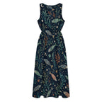 Teal Night Garden Maxi Dress with Pockets | V-Neck Resort Dress