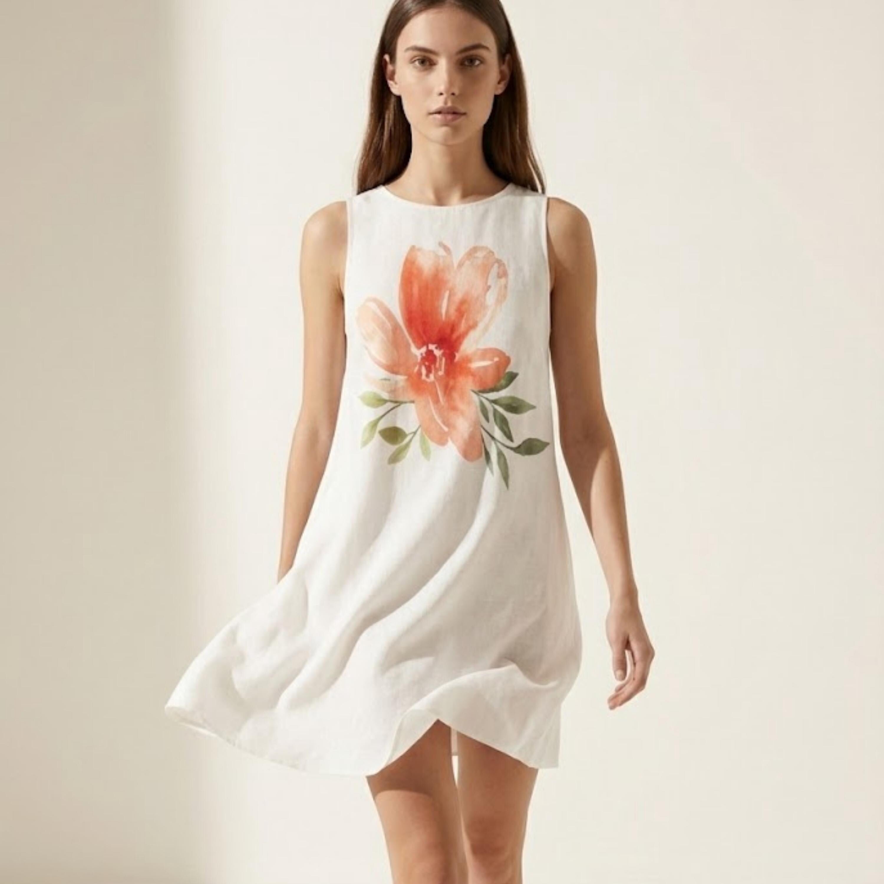 Floral A-Line Pocket Dress | Sleeveless Original Print Sundress