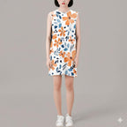 Boho Floral Mini Shift Dress | Sleeveless Summer Vacation Dress