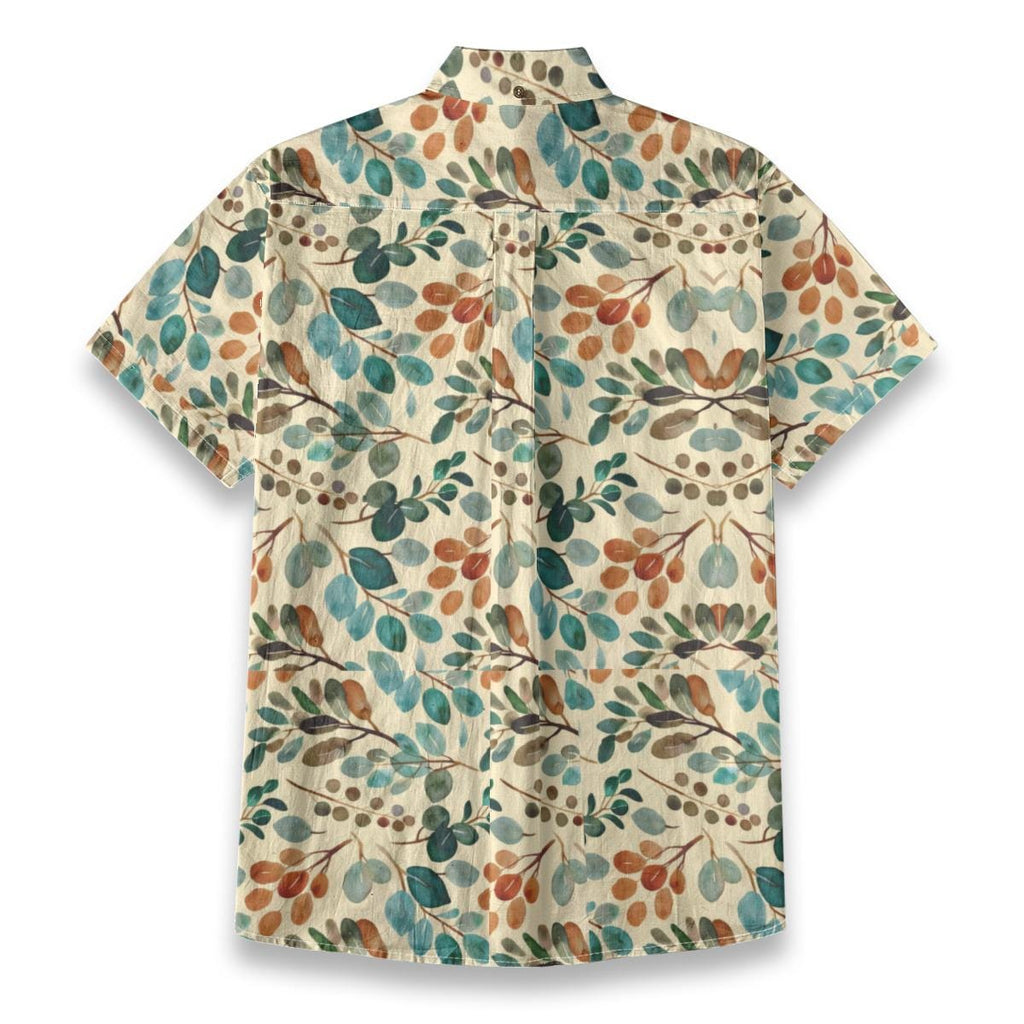 Men’s Botanical Watercolor Shirt | Coastal Summer Button-Up