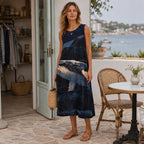 Artistic Whale Cotton Midi Dress | Coastal Ocean Resortwear