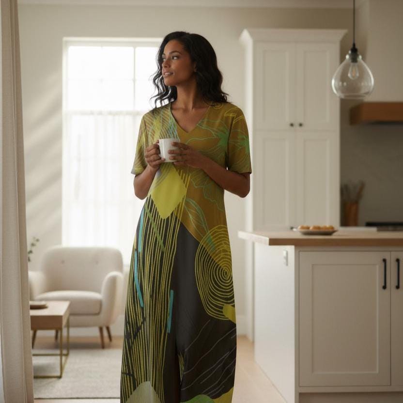 Abstract Art T-Shirt Dress | Modern Geometric Travel Dress