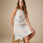 Floral A-Line Mini Dress | European Summer Pocket Vacation Dress