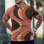 Men’s 70s Geometric Polo Shirt | Retro Resort Golf Polo