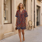 Paisley Boho Tunic Dress | Festival Vacation Shift Dress