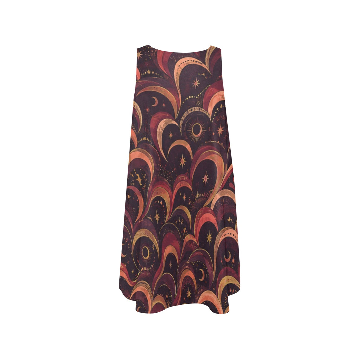 Retro Swirl A-Line Mini Dress with Pockets | 70s Wearable Art