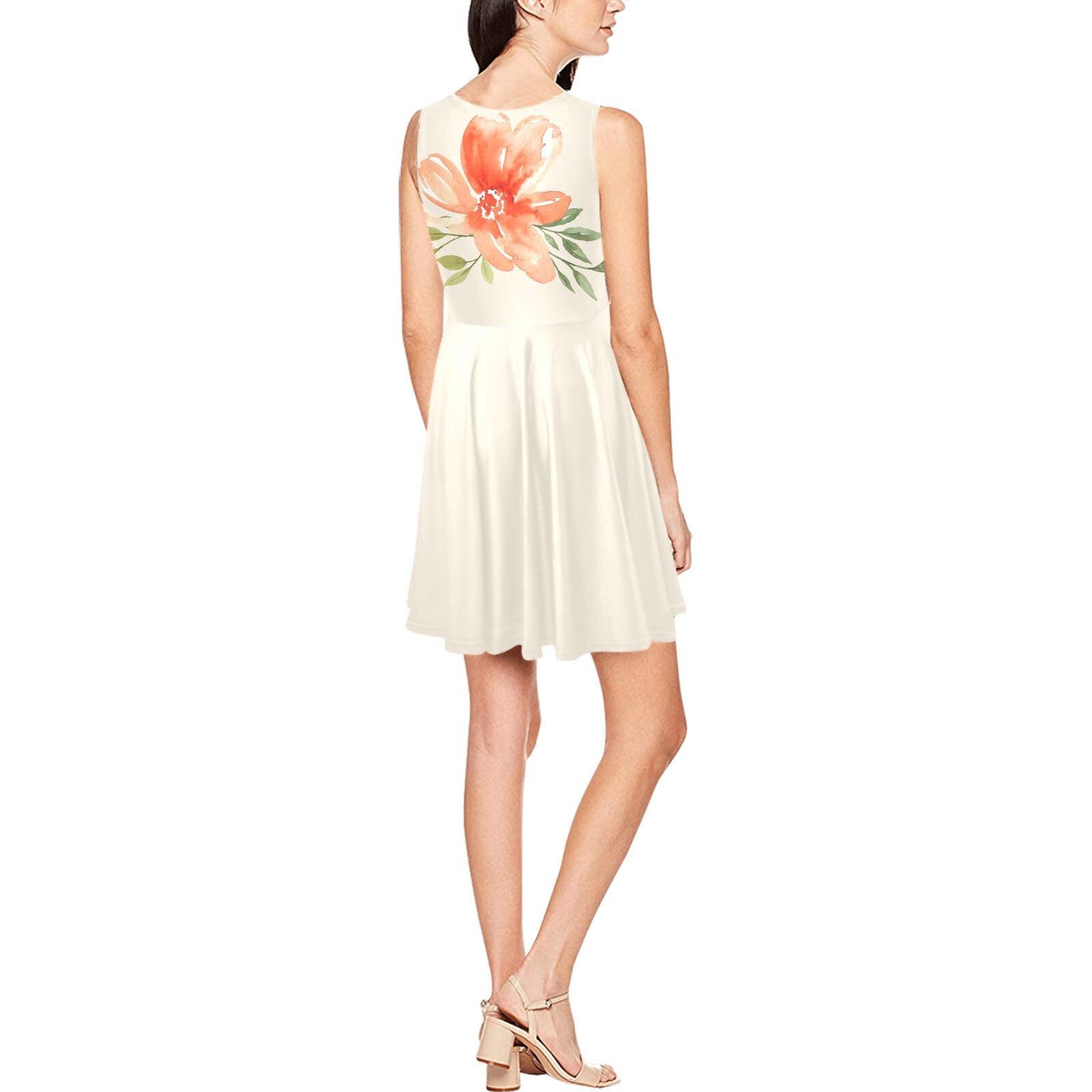 Watercolor Floral Mini Dress | Romantic Sleeveless Summer Dress