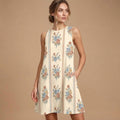 Retro Floral A-Line Mini Dress | Sleeveless Dress with Pockets