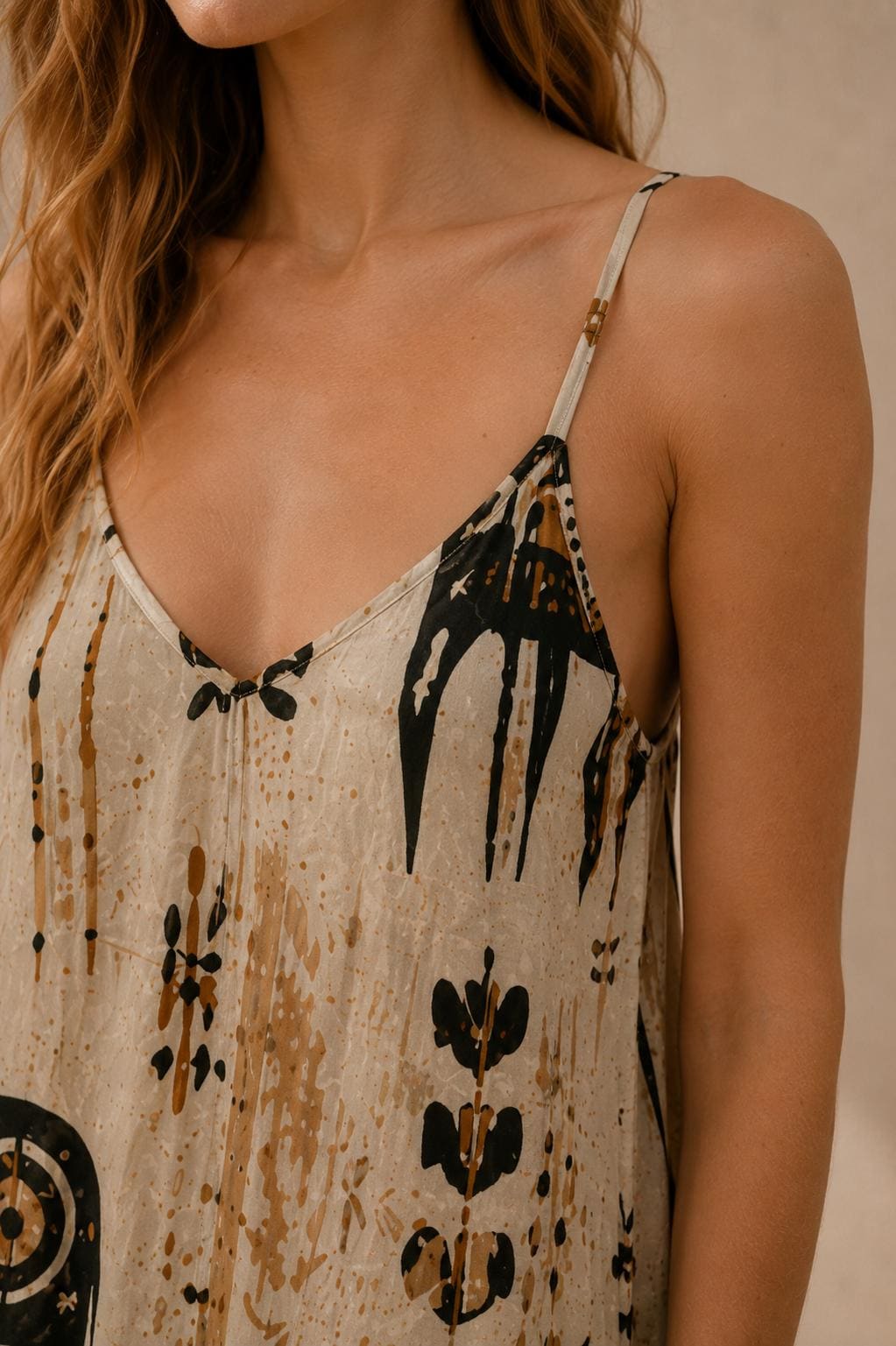Tribal Art Maxi Dress | Earth Tone Boho Resort Sundress