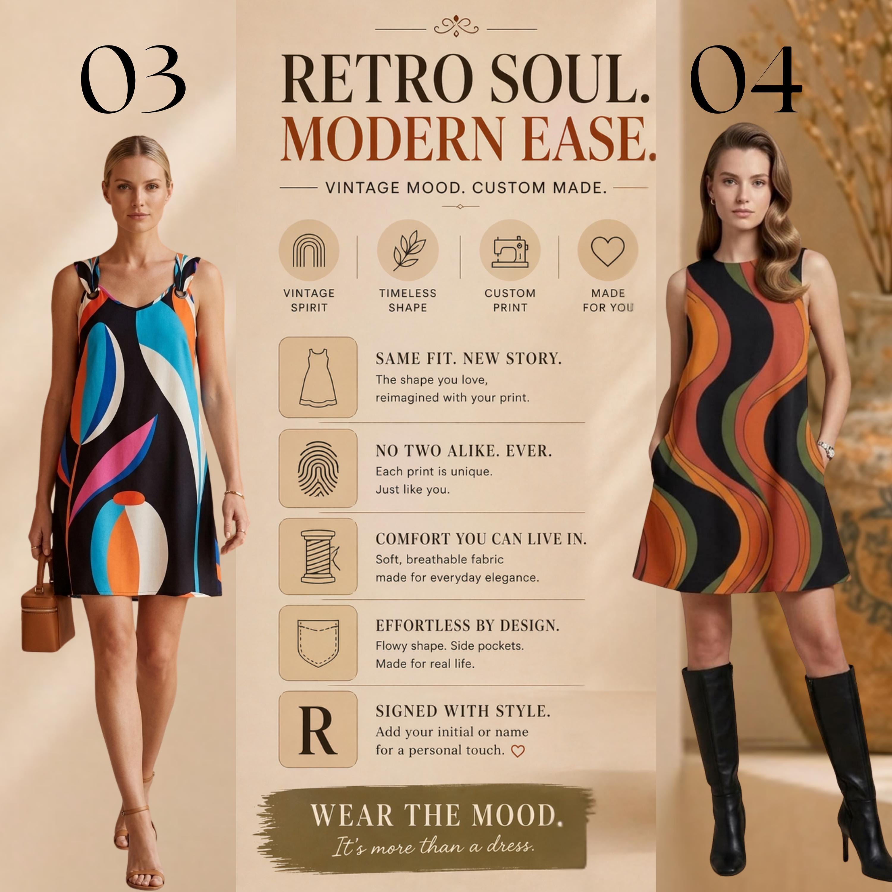 Custom A-Line Midi Dress | Design Your Own Personalized Dress