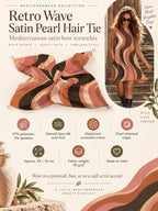 Dusty Rose Wave Bow Scrunchie - alternate view