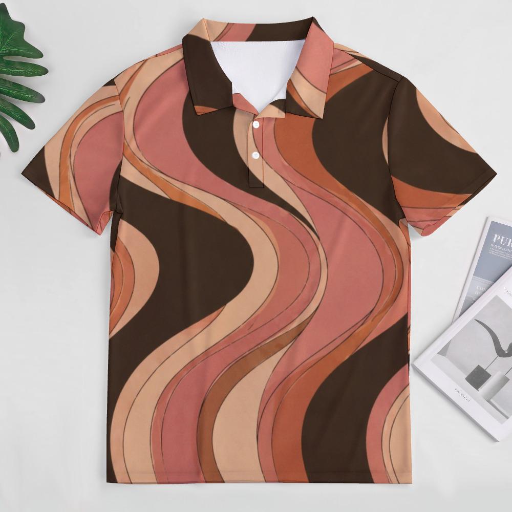 Men’s 70s Geometric Polo Shirt | Retro Resort Golf Polo