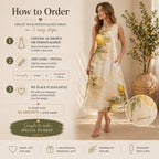 Personalized Lemon Midi Dress | Custom Name Mediterranean Summer Dress