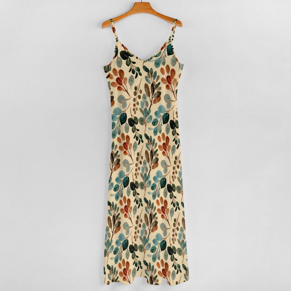 Floral Sling Maxi Dress | Sleeveless Boho Vacation Dress