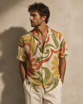 Men’s Cotton Resort Shirt | Retro Floral Mediterranean Button-Up