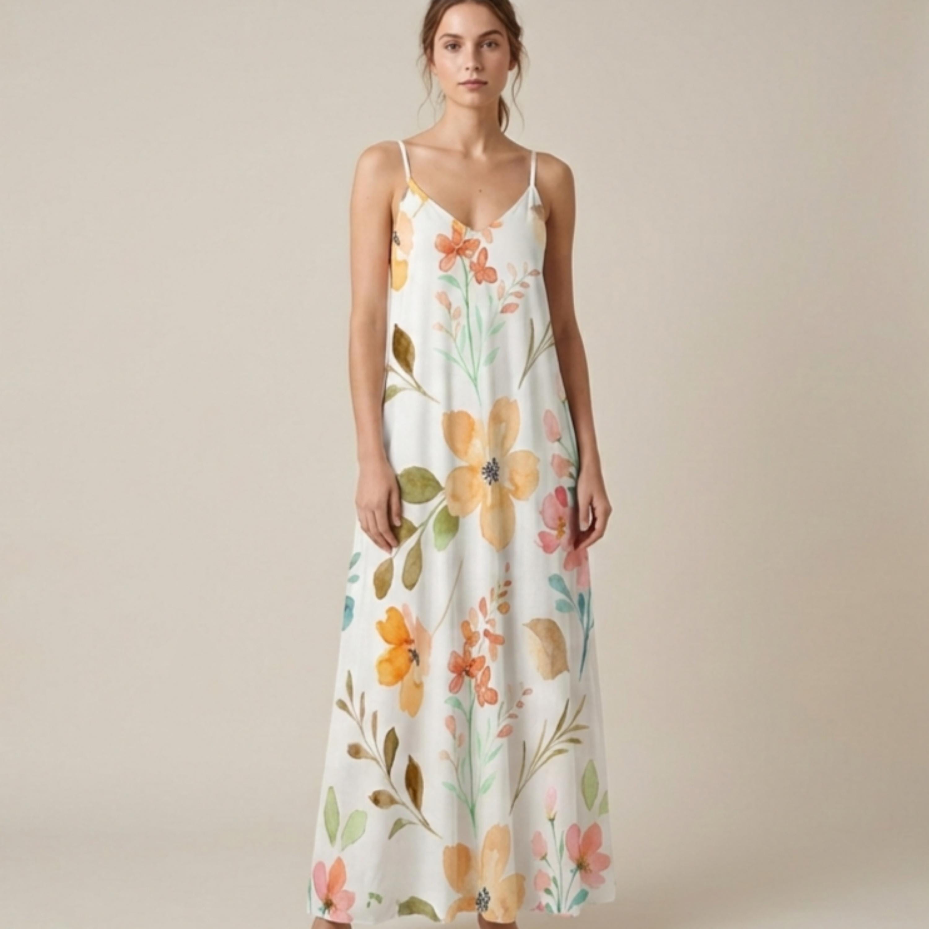 Boho Floral Maxi Dress | Flowy Summer Beach Vacation Dress