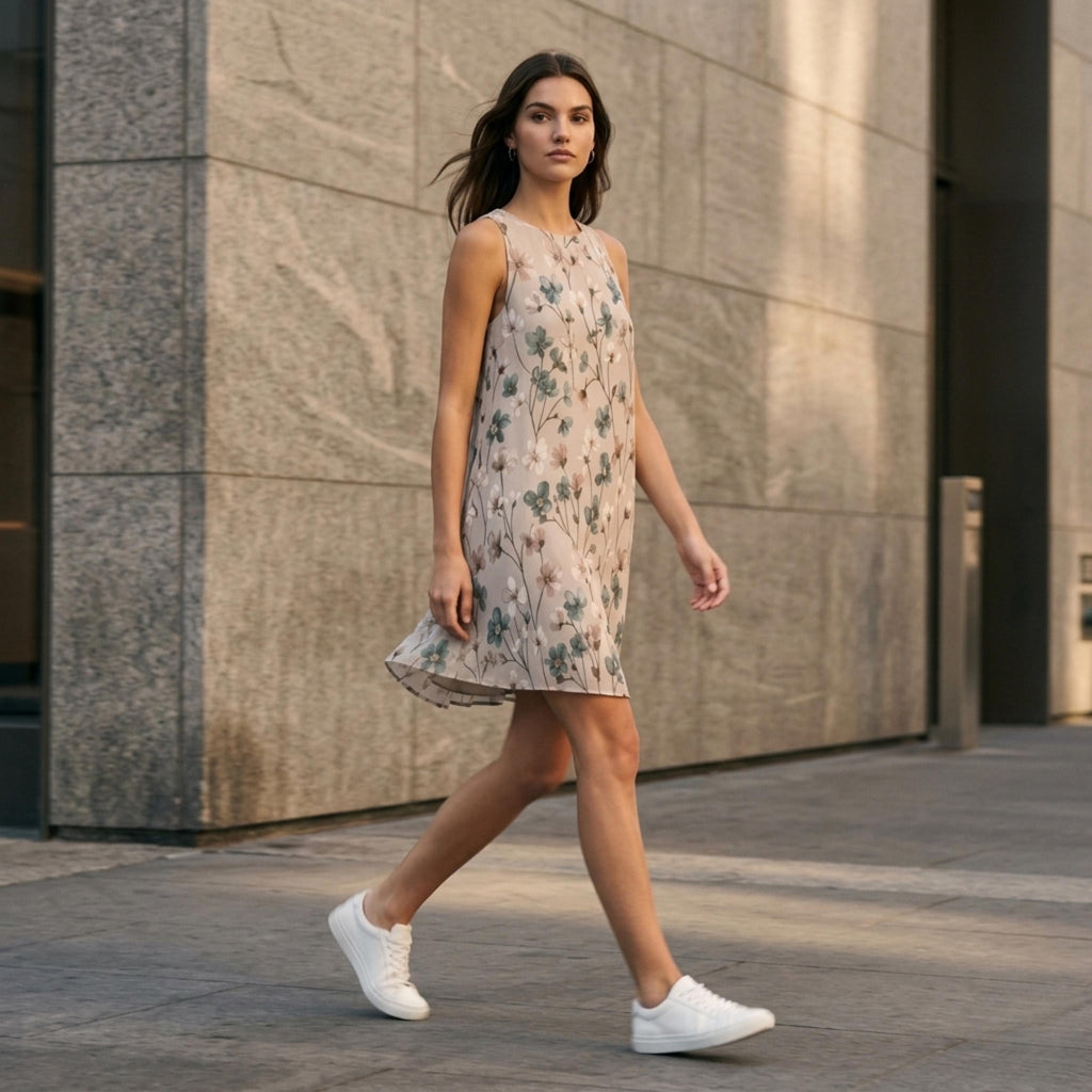 Floral A-Line Pocket Mini Dress | Lightweight Summer Dress
