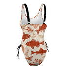 Terracotta Fish One-Piece Swimsuit | Mediterranean Coastal Swimwear