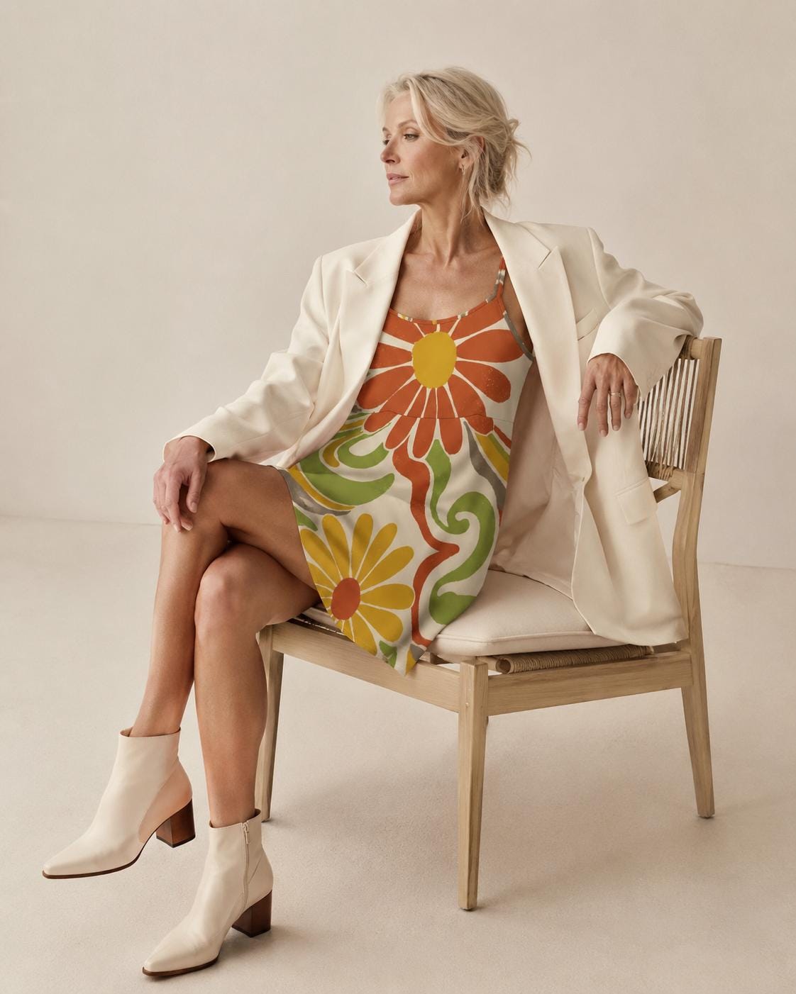 Retro Daisy Cami Mini Dress | 70s Floral Resort Sundress