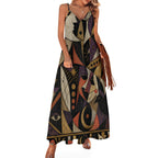 Stained Glass Halloween Slip Maxi Dress | Dark Art Strappy Dress