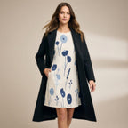 Blue Floral A-Line Mini Dress with Pockets | Scandinavian Summer Dress
