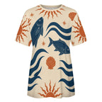 Mediterranean Fish Cotton T-Shirt | Coastal Resort Graphic Tee