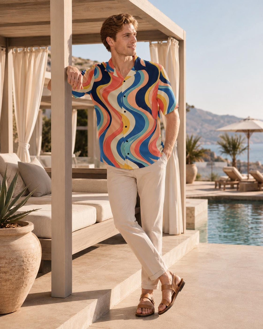 Men’s Lemon Camp Collar Shirt | Mediterranean Resort Wear