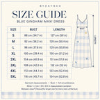 Blue Gingham Maxi Dress with Sun and Bird Print, V-Neck Spaghetti Straps – image 8