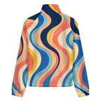 Women’s Retro Wave Fleece Jacket colorful detail view