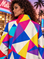 Women’s Ivory Geometric Jacket styling view