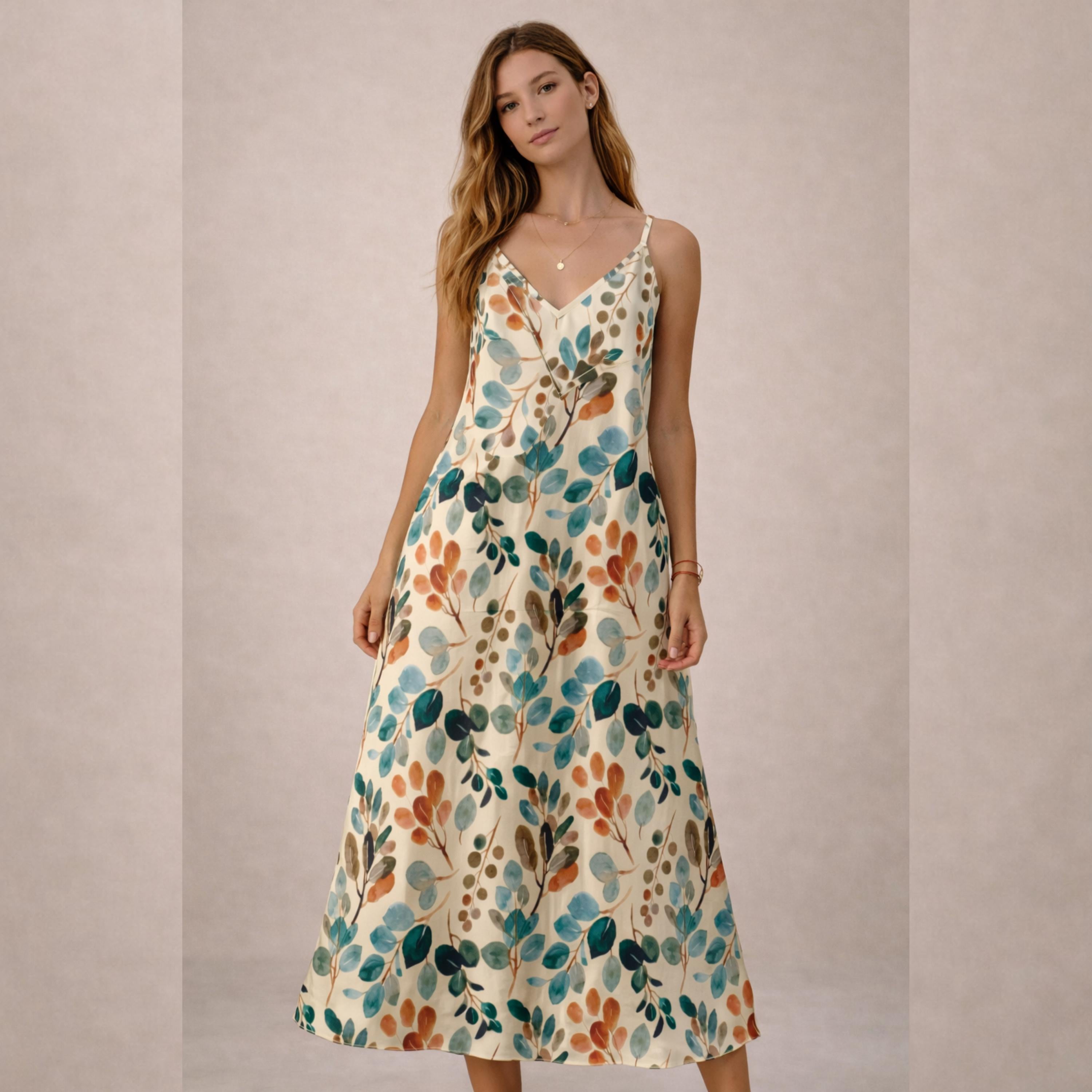 Floral Sling Maxi Dress | Sleeveless Boho Vacation Dress