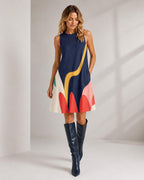 Amalfi Abstract Pocket Dress | Sleeveless Resort A-Line Dress