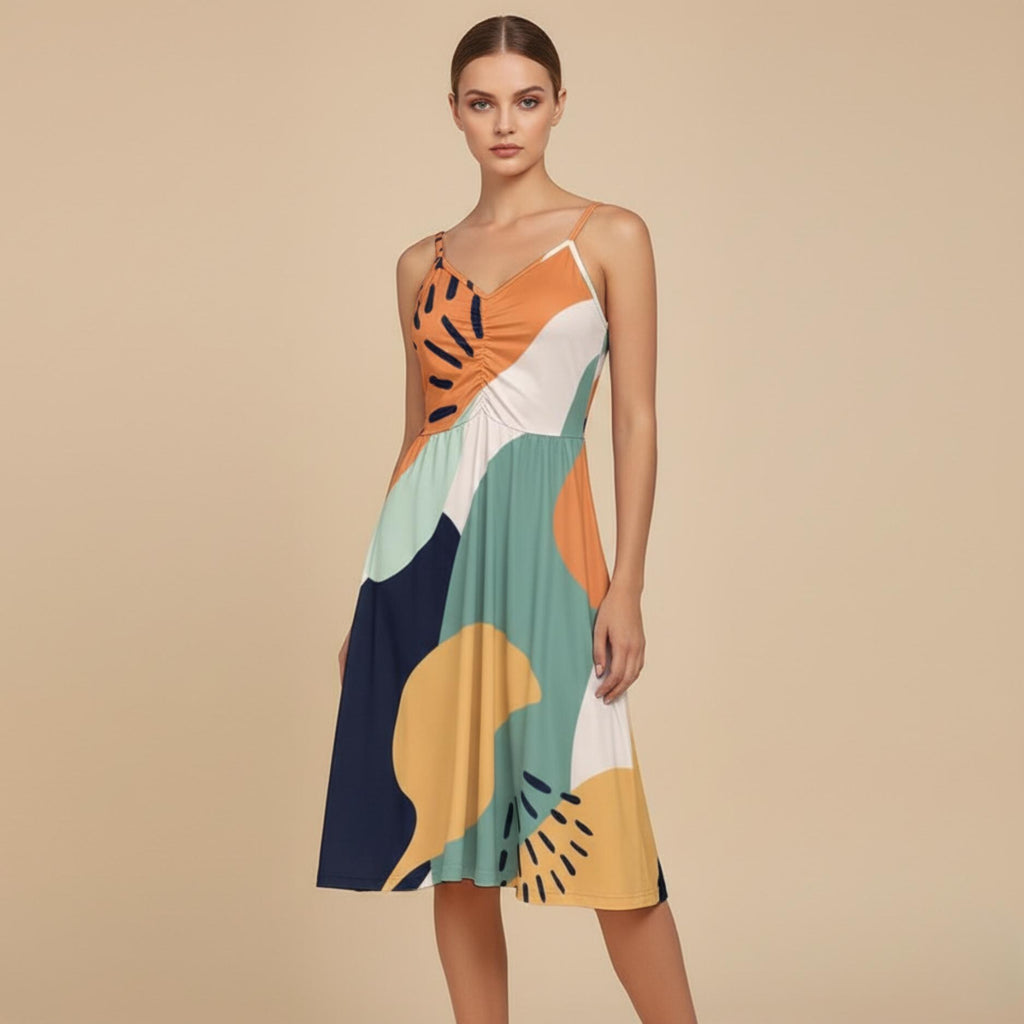 Pop Art Midi Dress | Colorful Resort Vacation Dress