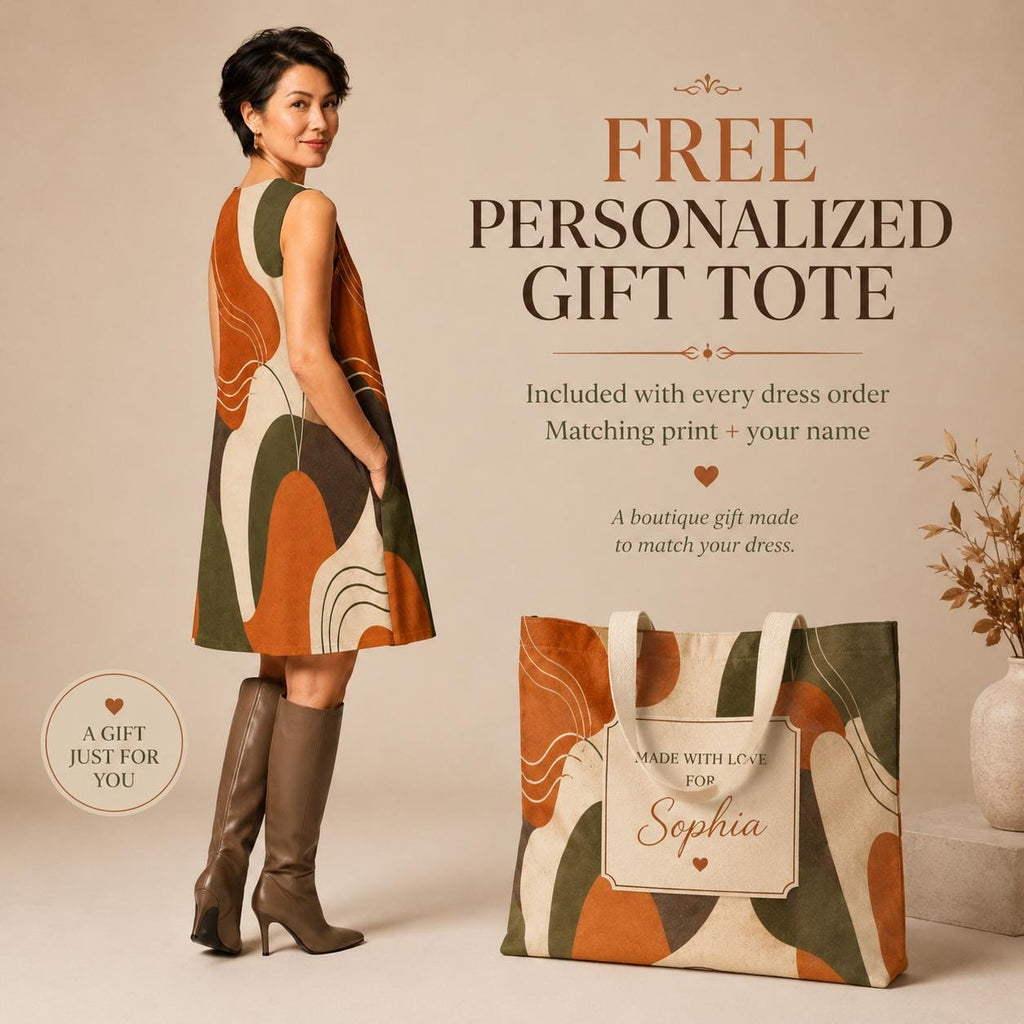 Earthy Abstract A-Line Mini Dress | Retro Coastal Pocket Dress