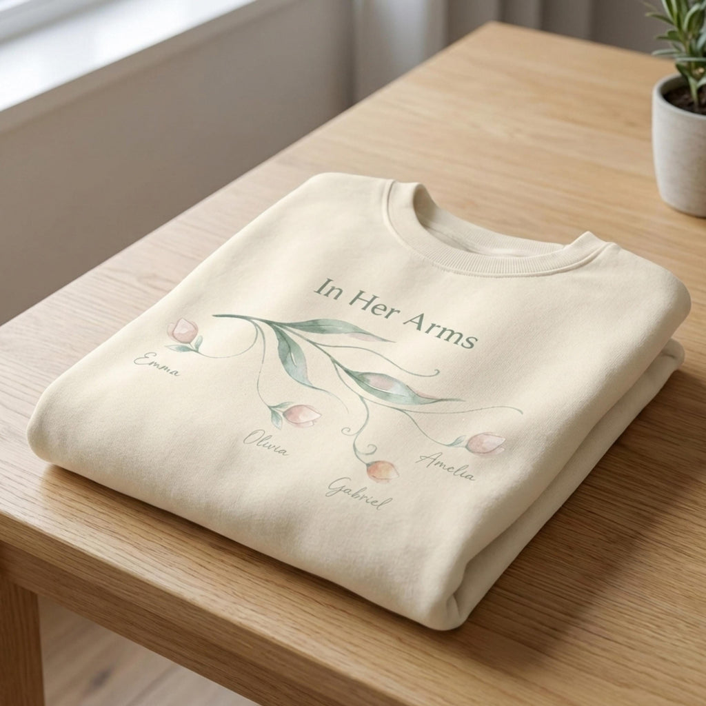 Personalized Floral Mom Sweatshirt | Custom Family Names Gift