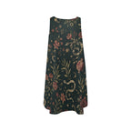 Midnight Botanical A-Line Mini Dress with Pockets | Wearable Art