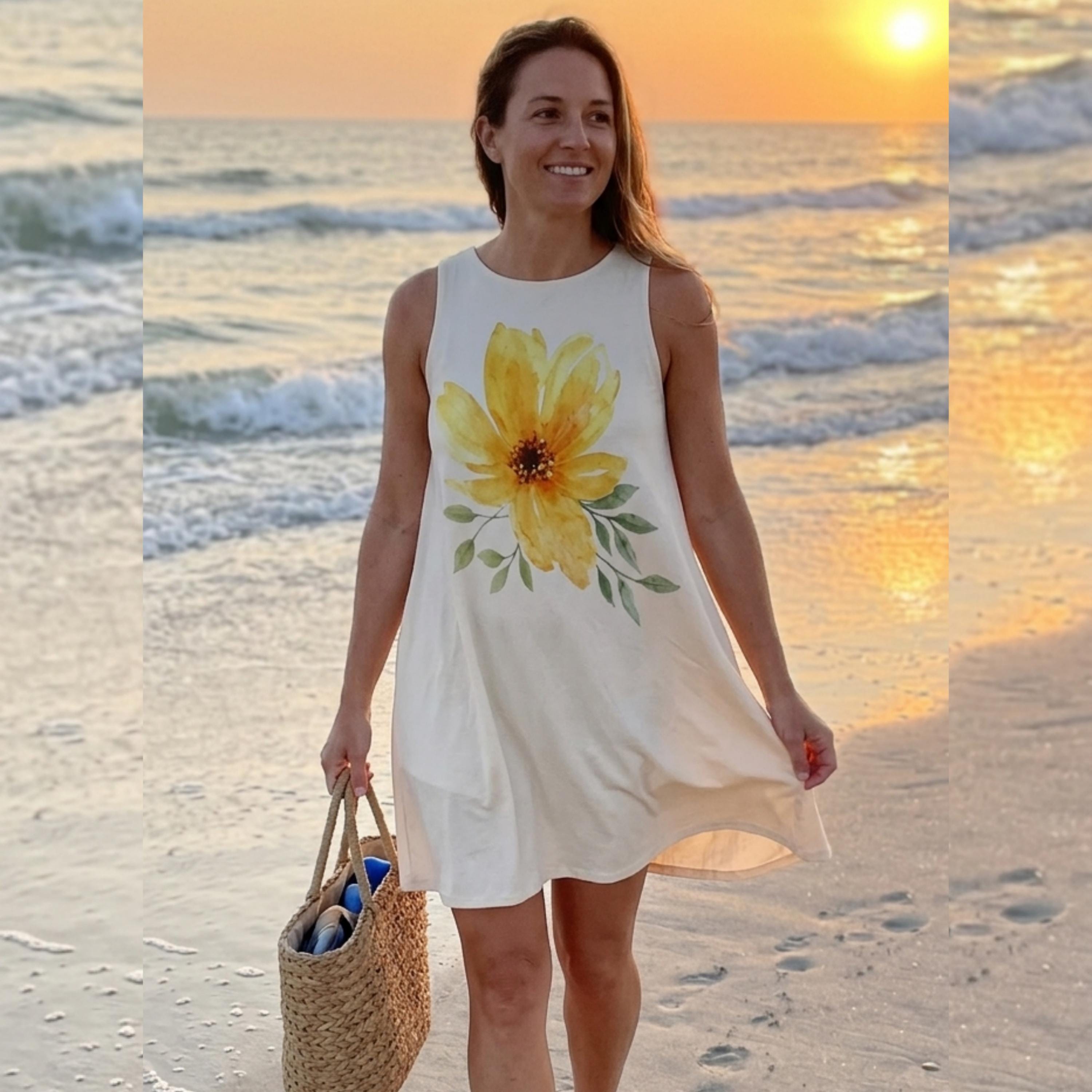Yellow Floral A-Line Pocket Dress | Summer Vacation & Brunch Dress