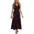Plum Botanical Maxi Dress with Pockets | V-Neck Resort Dress