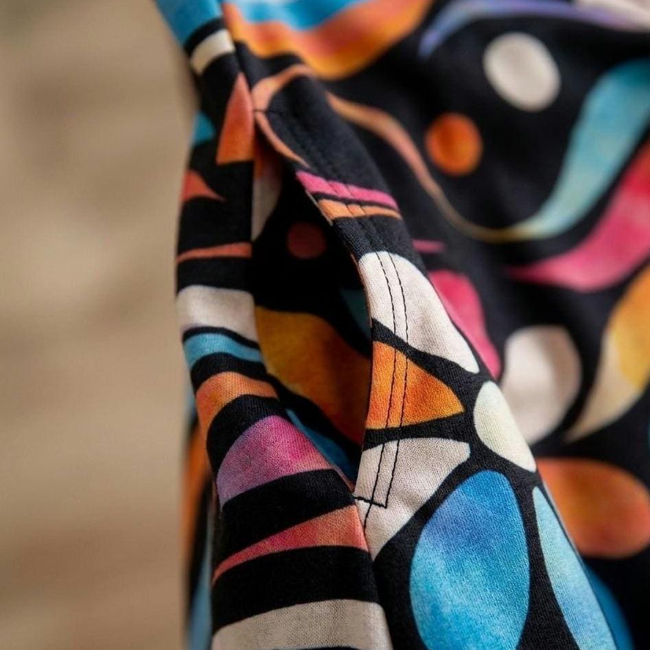 Colorful Artistic Maxi Dress with Pockets | Wearable Art Vacation Dress