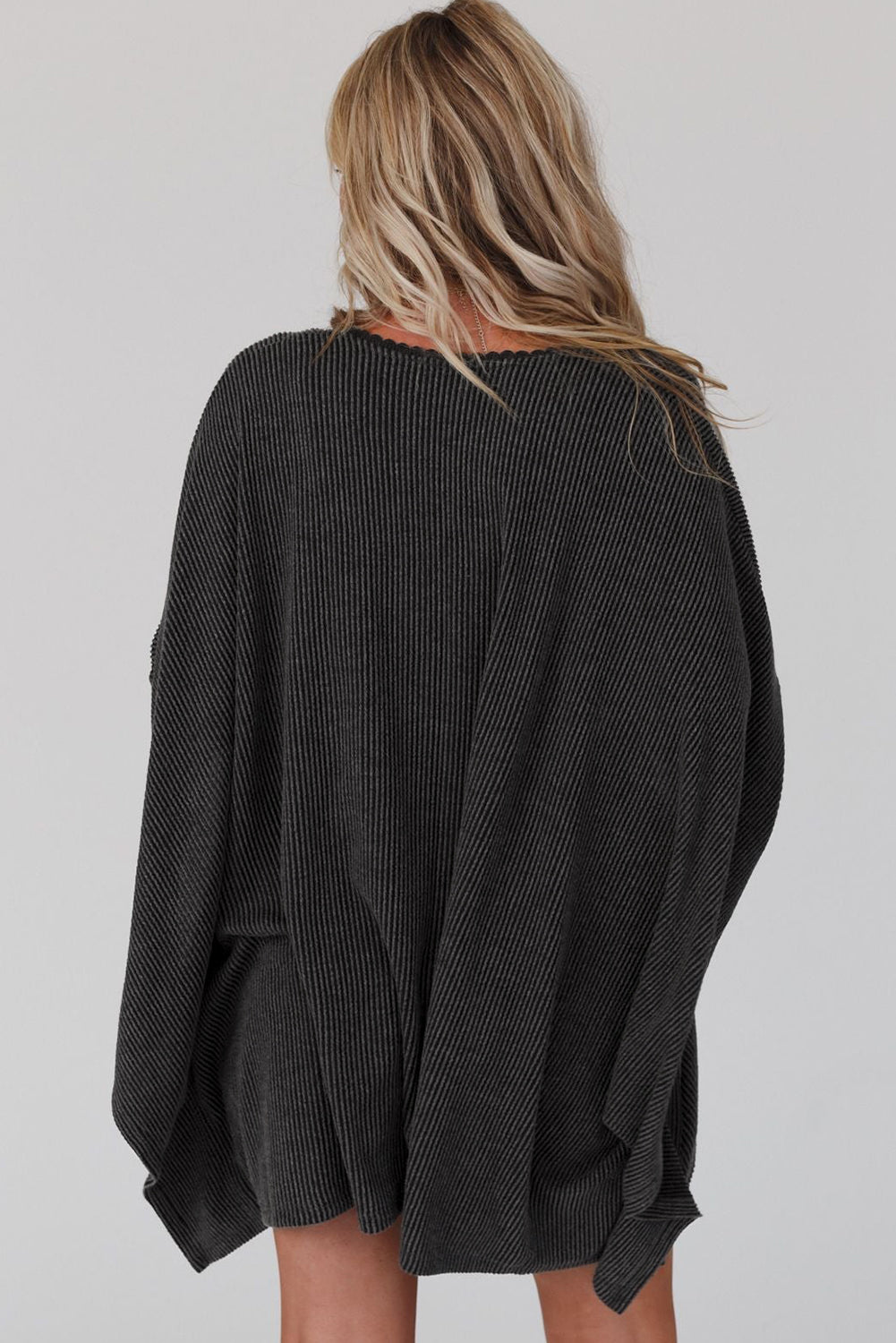 Women's oversized ribbed kimono layering cardigan