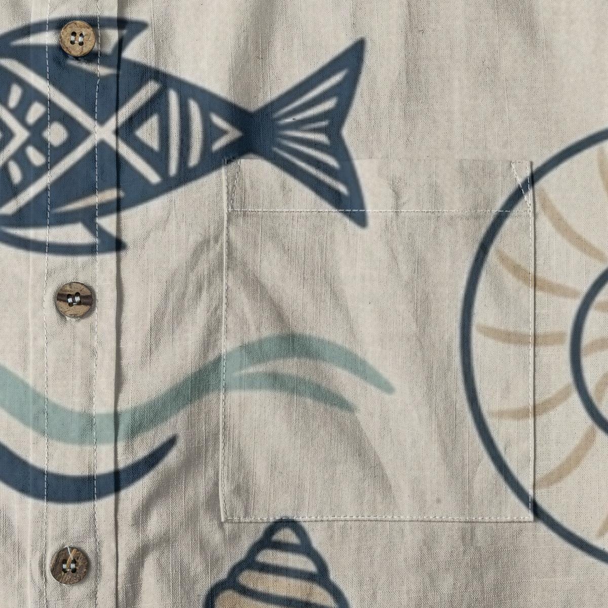 Men’s Coastal Fish Shirt | Mediterranean Matching Vacation Shirt