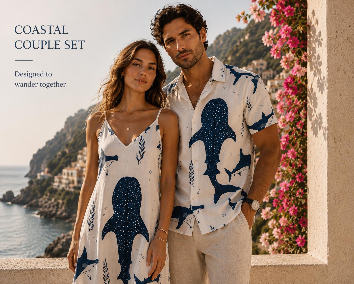 Whale Shark Maxi Dress | Ocean Print Coastal Resort Dress