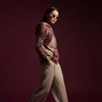 Burgundy Geometric Hoodie | Quiet Luxury Artwear Pullover