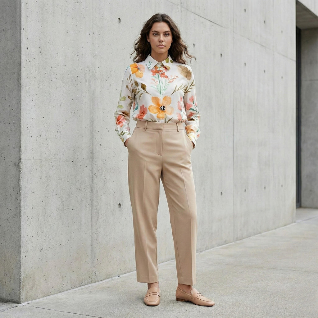 Watercolor Floral Button-Down Blouse | Soft Artistic Spring Top