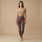 Red Boho Paisley Leggings | High Waist Festival Yoga Pants