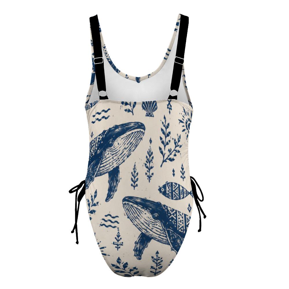 Whale Print One-Piece Swimsuit | Coastal Ocean Swimwear