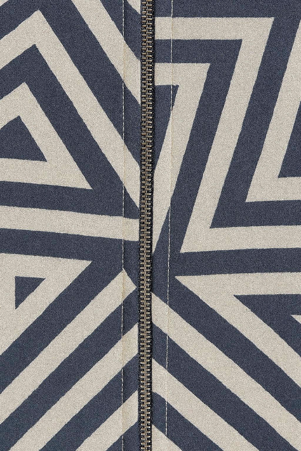 Navy Geometric Maze Zip Hoodie | Abstract Quiet Luxury Streetwear