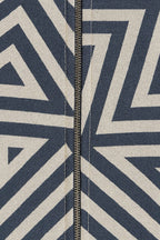 Navy Geometric Maze Zip Hoodie | Abstract Quiet Luxury Streetwear
