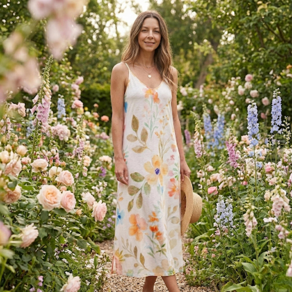 Boho Floral Maxi Dress | Flowy Summer Beach Vacation Dress